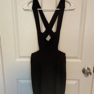 Blue Blush Open Back Criss Cross Formal Black Dress - Size Small